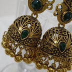 𝐀𝐧𝐭𝐢𝐪𝐮𝐞 𝐆𝐨𝐥𝐝 & 𝐒𝐥𝐢𝐯𝐞𝐫𝐏𝐞𝐚𝐜𝐨𝐜𝐤 𝐉𝐡𝐮𝐦𝐤𝐚 𝐄𝐚𝐫𝐫𝐢𝐧𝐠𝐬 𝐰𝐢𝐭𝐡 𝐆𝐫𝐞𝐞𝐧 𝐒𝐭𝐨𝐧𝐞 & 𝐆𝐡𝐮𝐧𝐠𝐫𝐨𝐨 𝐁𝐞𝐚𝐝𝐬