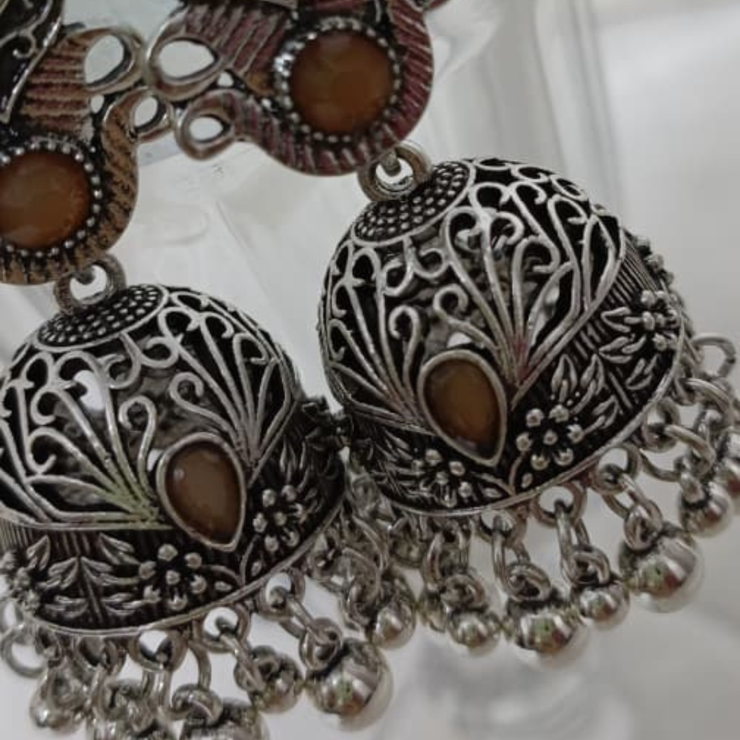 𝐀𝐧𝐭𝐢𝐪𝐮𝐞 𝐆𝐨𝐥𝐝 & 𝐒𝐥𝐢𝐯𝐞𝐫𝐏𝐞𝐚𝐜𝐨𝐜𝐤 𝐉𝐡𝐮𝐦𝐤𝐚 𝐄𝐚𝐫𝐫𝐢𝐧𝐠𝐬 𝐰𝐢𝐭𝐡 𝐆𝐫𝐞𝐞𝐧 𝐒𝐭𝐨𝐧𝐞 & 𝐆𝐡𝐮𝐧𝐠𝐫𝐨𝐨 𝐁𝐞𝐚𝐝𝐬