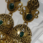 𝐀𝐧𝐭𝐢𝐪𝐮𝐞 𝐆𝐨𝐥𝐝 & 𝐒𝐥𝐢𝐯𝐞𝐫𝐏𝐞𝐚𝐜𝐨𝐜𝐤 𝐉𝐡𝐮𝐦𝐤𝐚 𝐄𝐚𝐫𝐫𝐢𝐧𝐠𝐬 𝐰𝐢𝐭𝐡 𝐆𝐫𝐞𝐞𝐧 𝐒𝐭𝐨𝐧𝐞 & 𝐆𝐡𝐮𝐧𝐠𝐫𝐨𝐨 𝐁𝐞𝐚𝐝𝐬